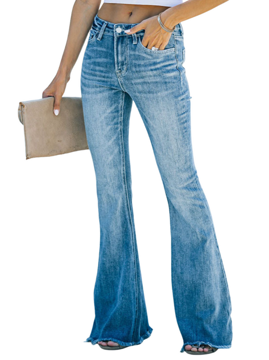 Low Waist Bootcut Stitch - Trendy Jeans