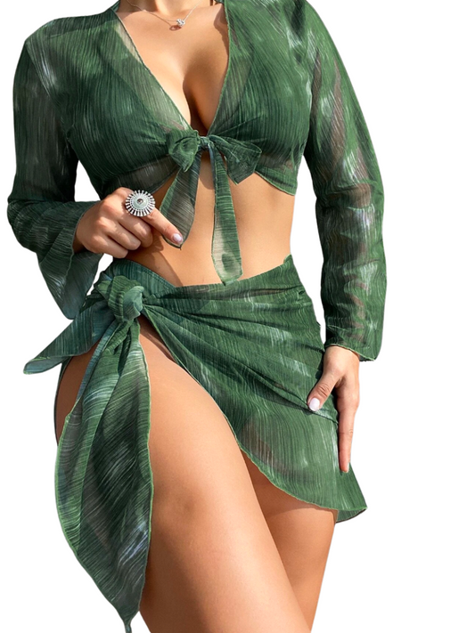 Tie-Front 4- Bikini Sett