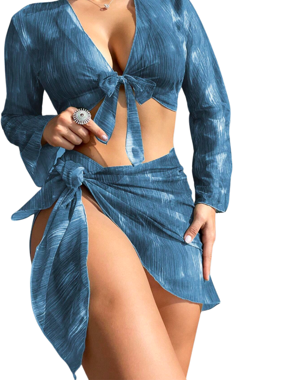 Tie-Front 4- Bikini Sett