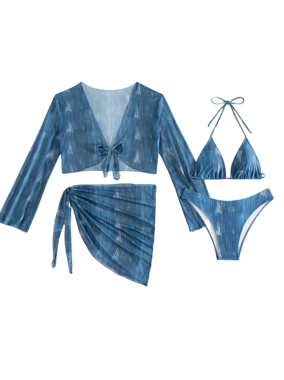 Tie-Front 4- Bikini Sett