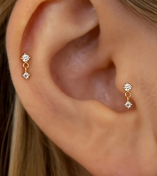 Små Diamant Øredobber