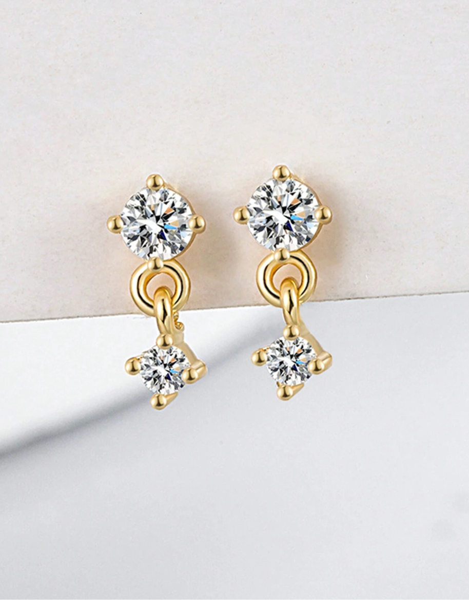 Små Diamant Øredobber