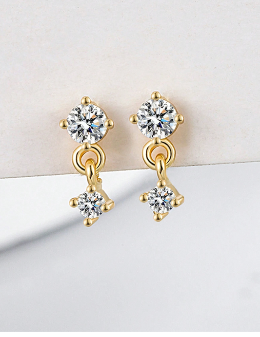 Små Diamant Øredobber