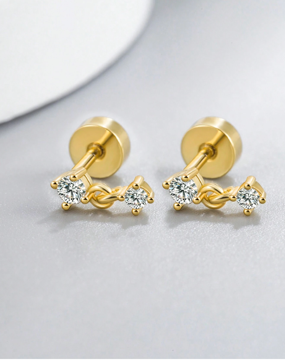 Små Diamant Øredobber