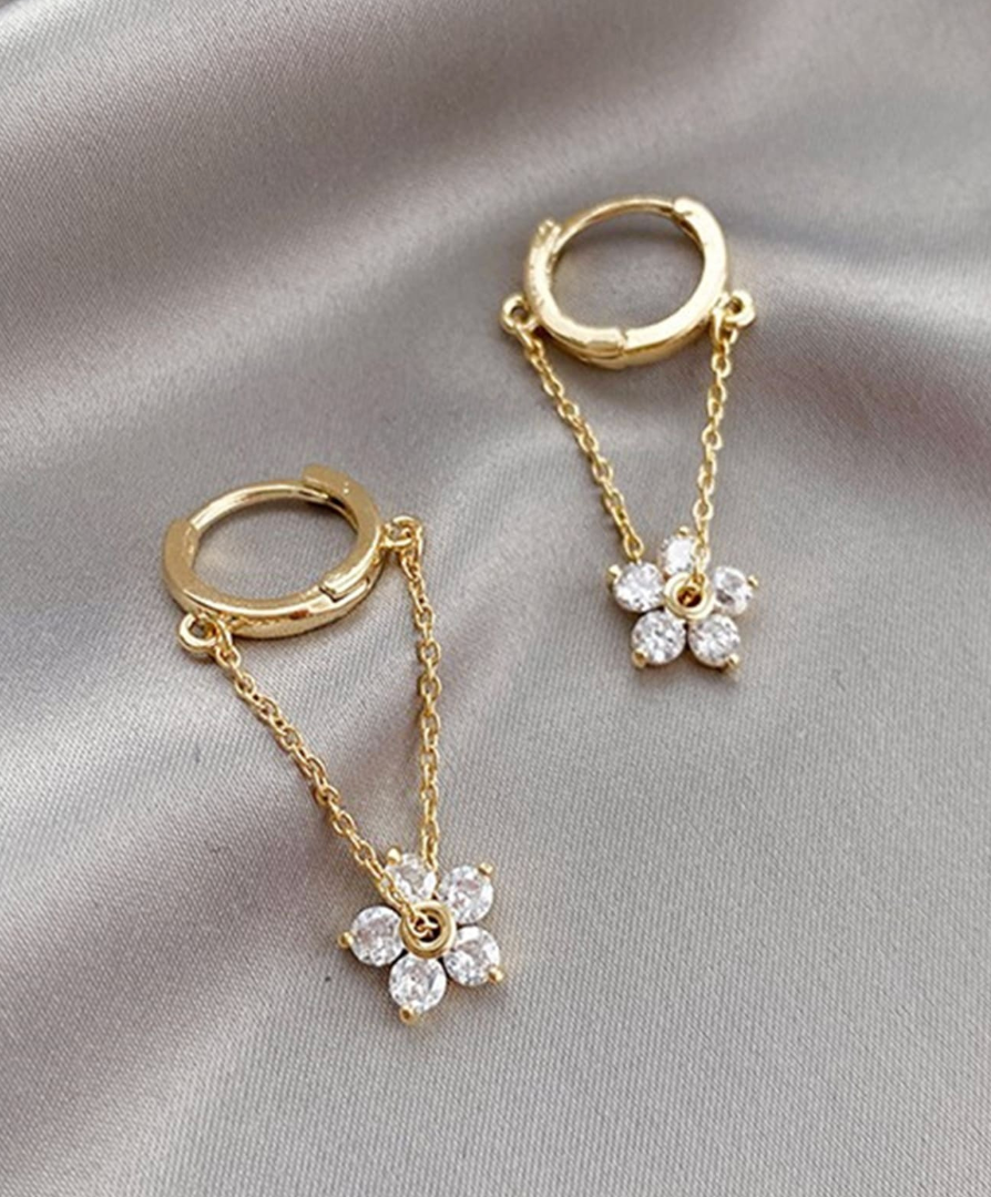 Hengende Øredobber med Rose