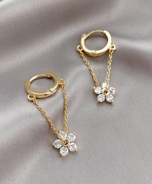 Hengende Øredobber med Rose