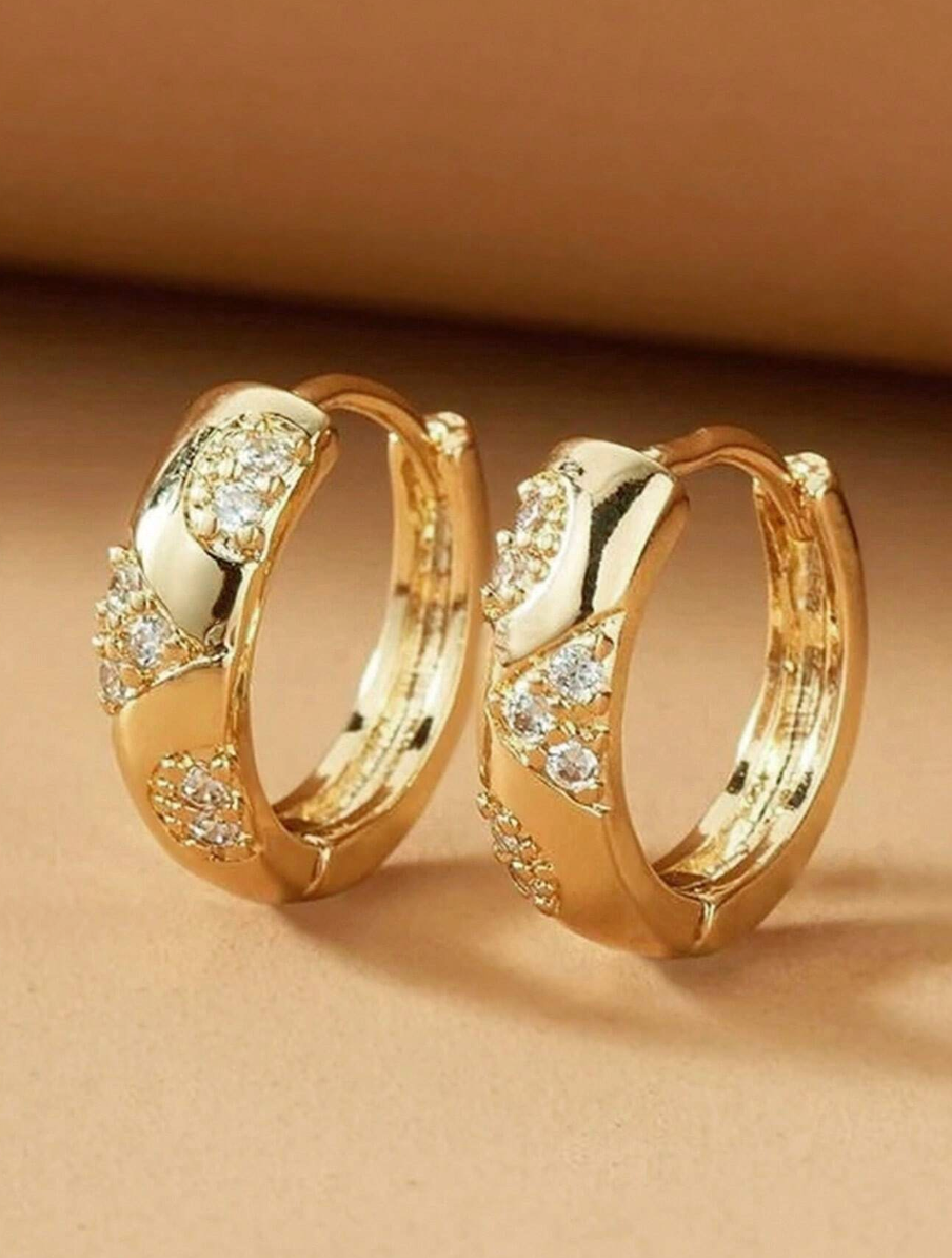 Gull Øredobber med Diamanter