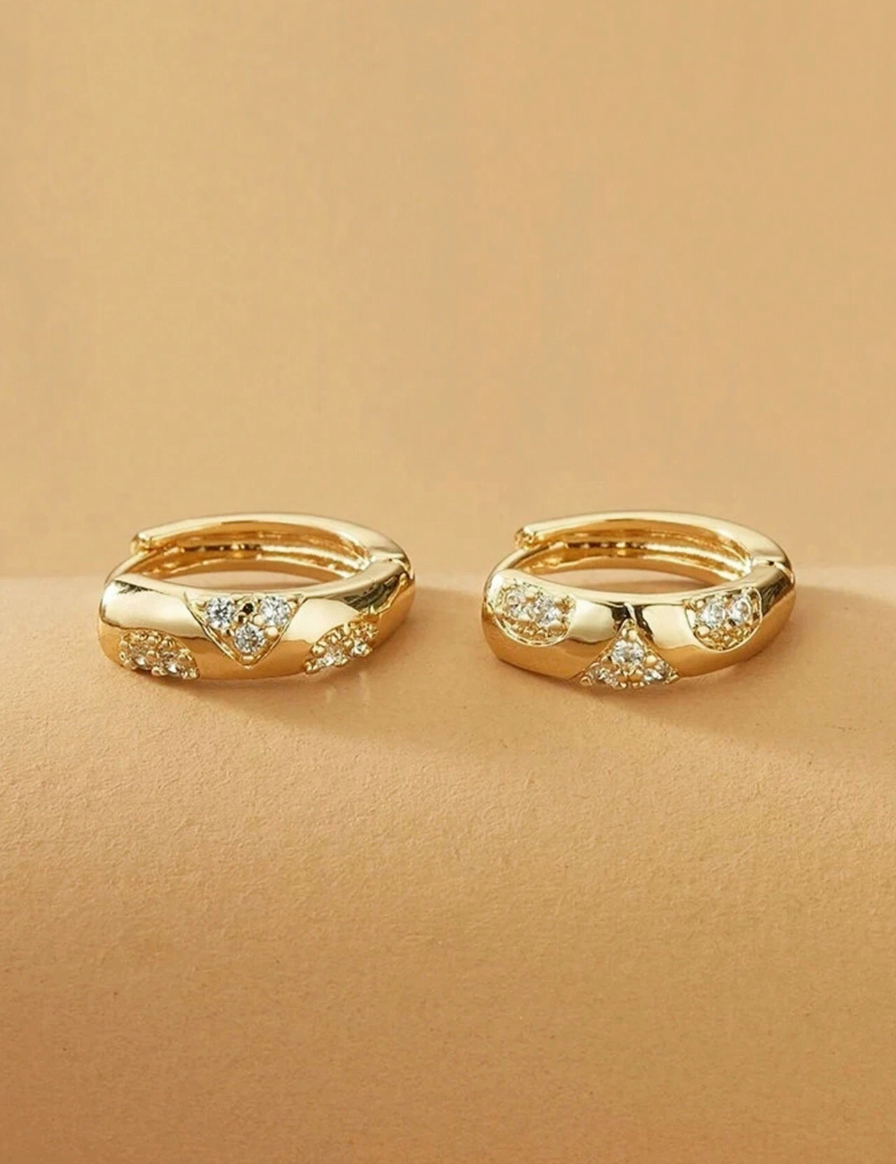 Gull Øredobber med Diamanter