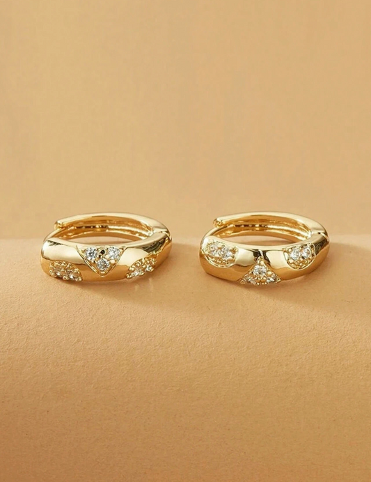 Gull Øredobber med Diamanter