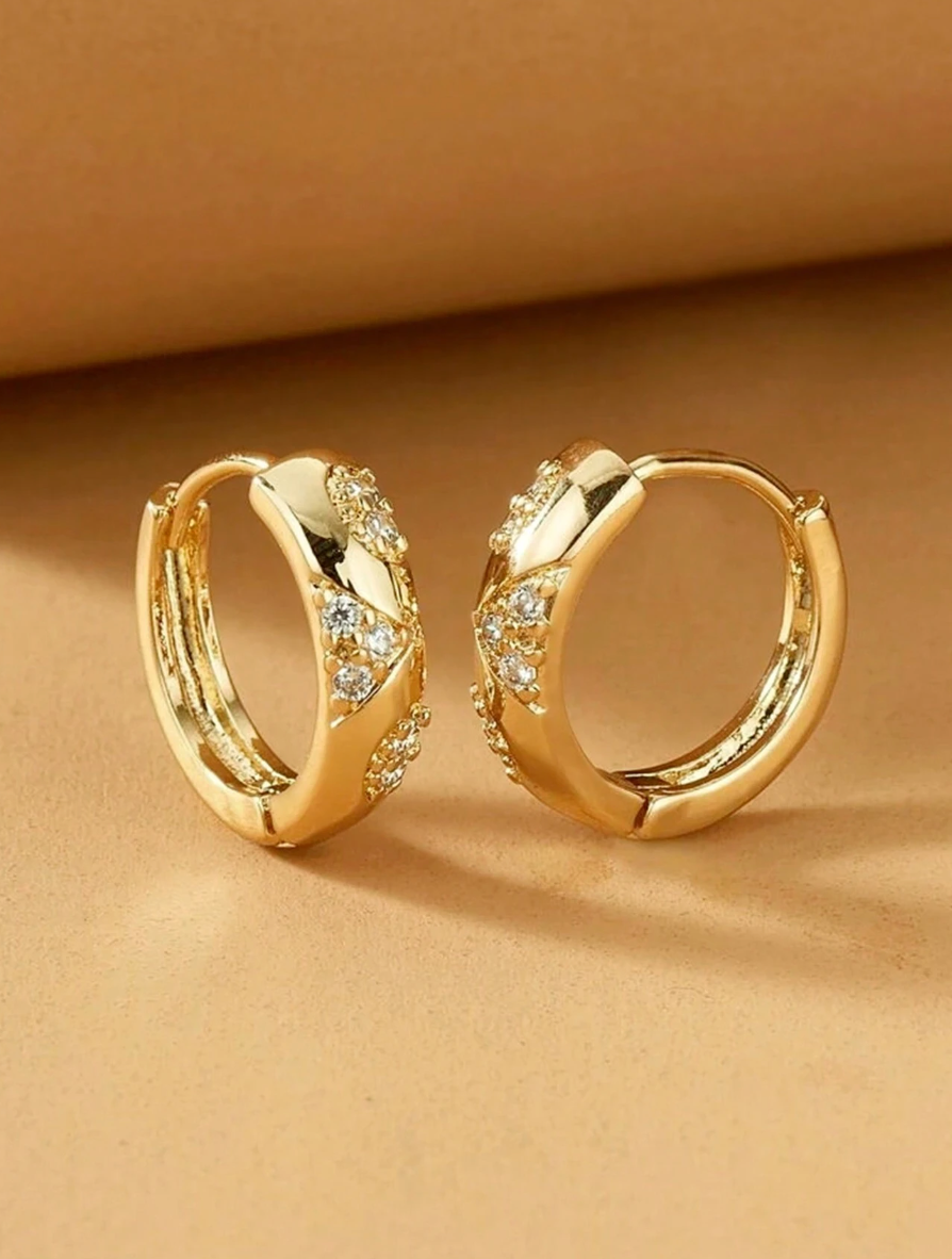 Gull Øredobber med Diamanter