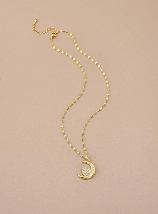 Moonlit Charm – Måne Kjede i Gull