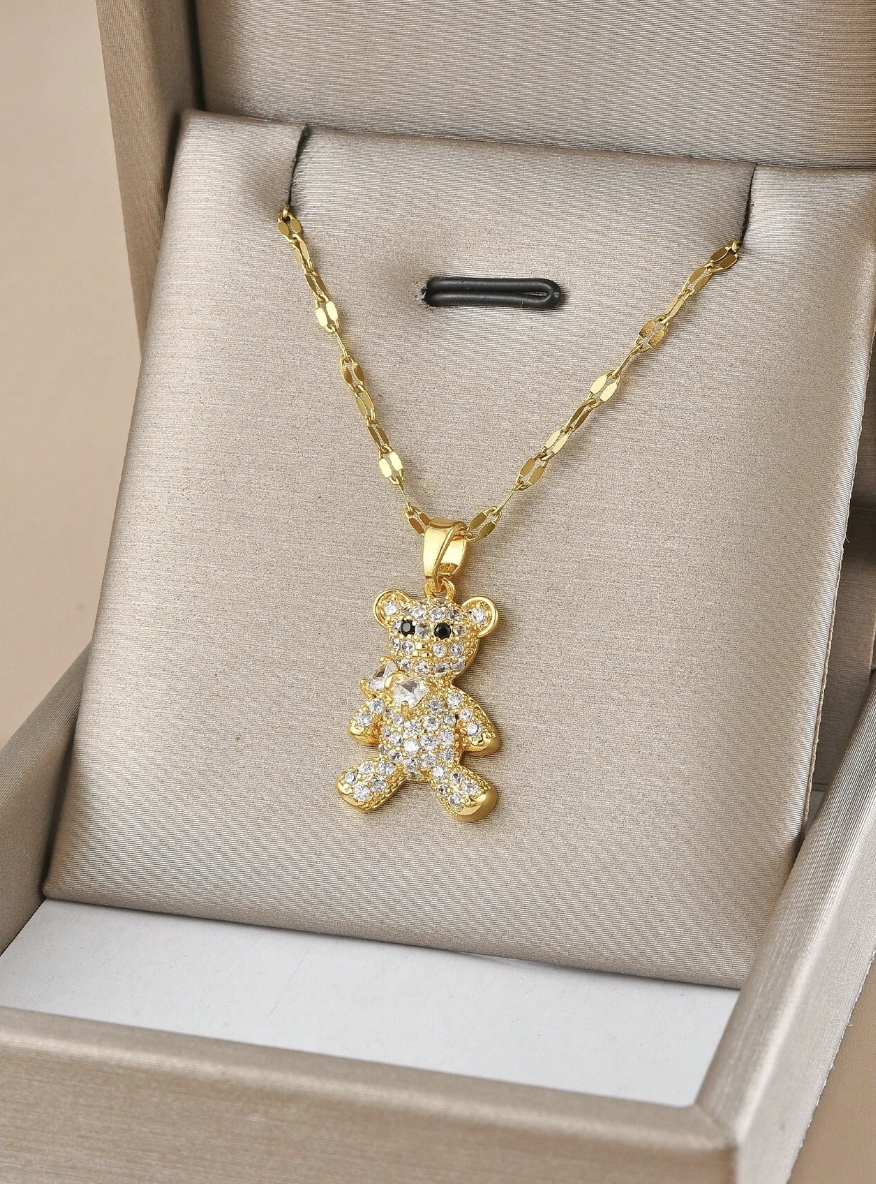 Teddy Charm – Bamse Kjede i Gull