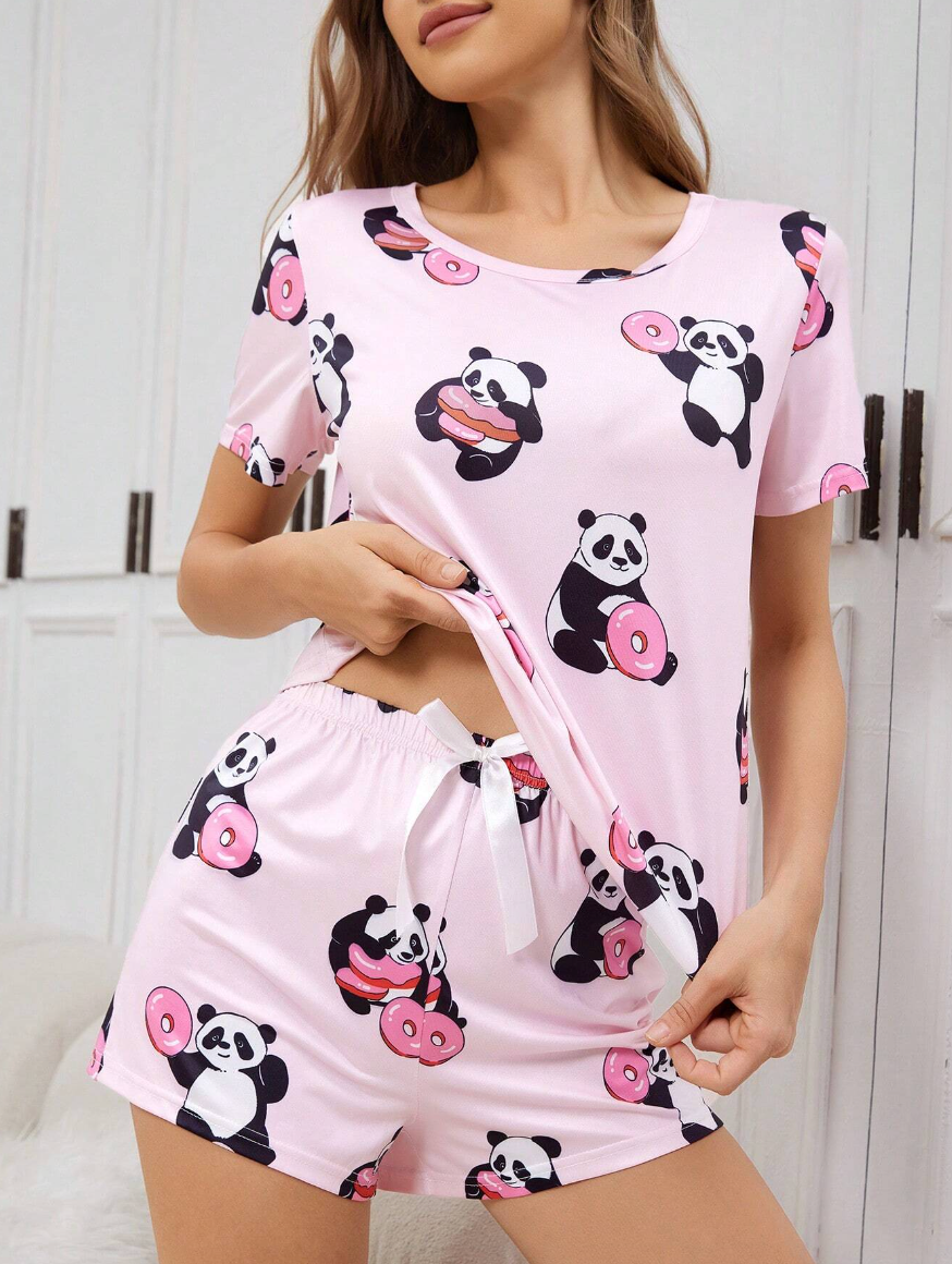 Panda Mood – T-skjorte & Shorts Pysjsett