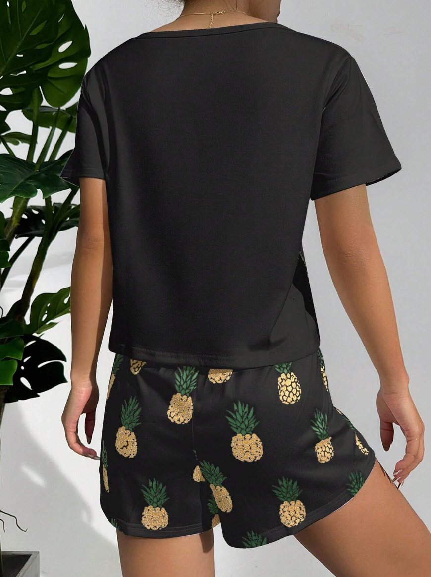 Pineapple Bliss – T-skjorte & Shorts Pysjsett