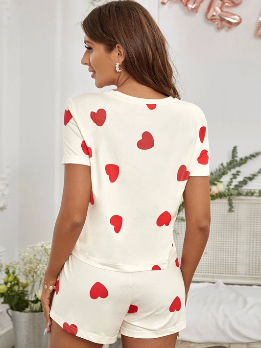 Heartful Moments – T-skjorte & Shorts Pysjsett