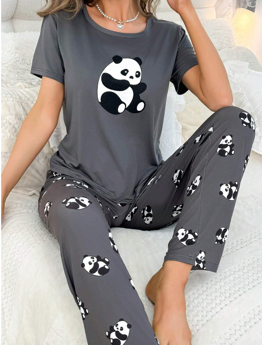 Panda Cozy – T-skjorte & Bukse Pysjsett
