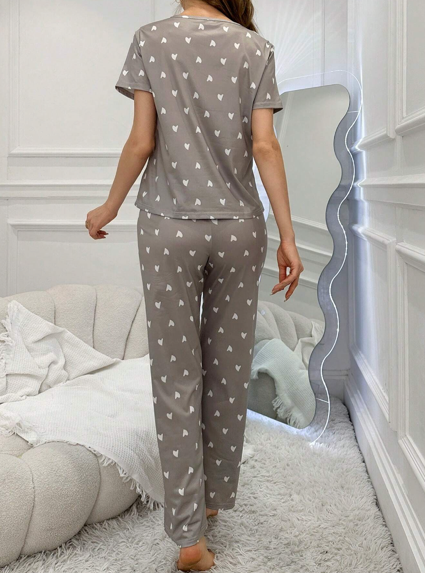 Cozy Hearts – T-skjorte & Bukse Pysjsett