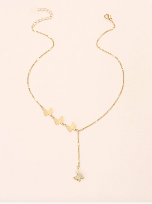 Flutter Cascade – Sommerfugl Kjede i Gull