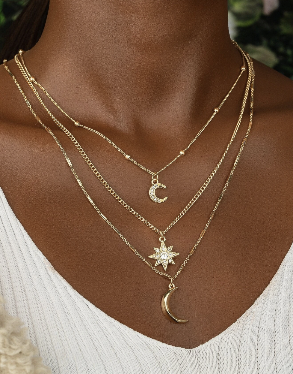 Lunar Radiance – 3-i-1 Kjede i Gull