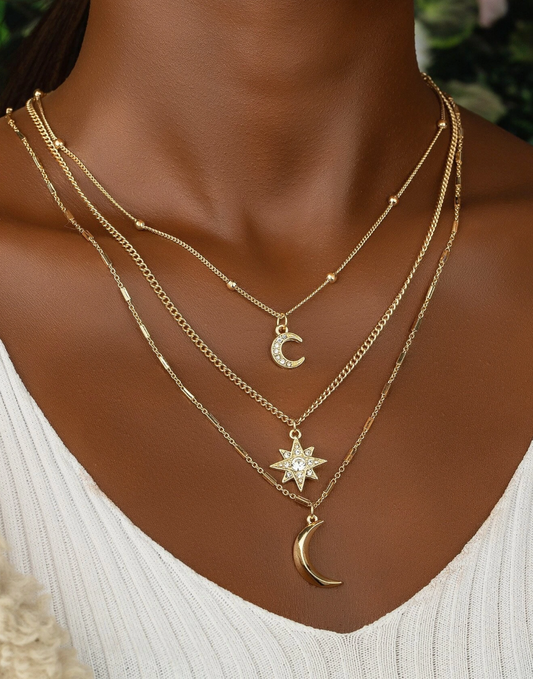 Lunar Radiance – 3-i-1 Kjede i Gull