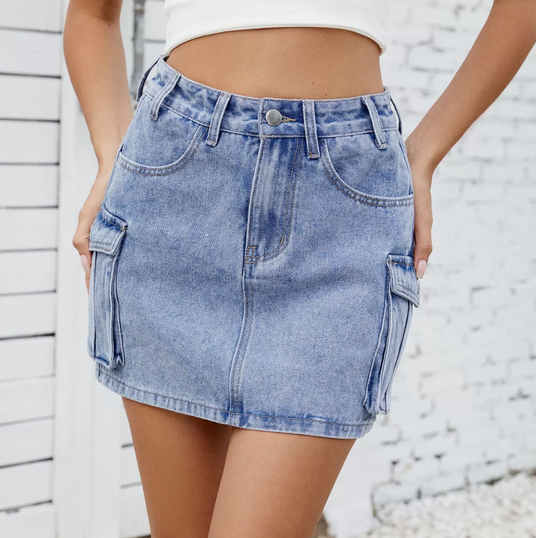 Denim Utility Skjørt