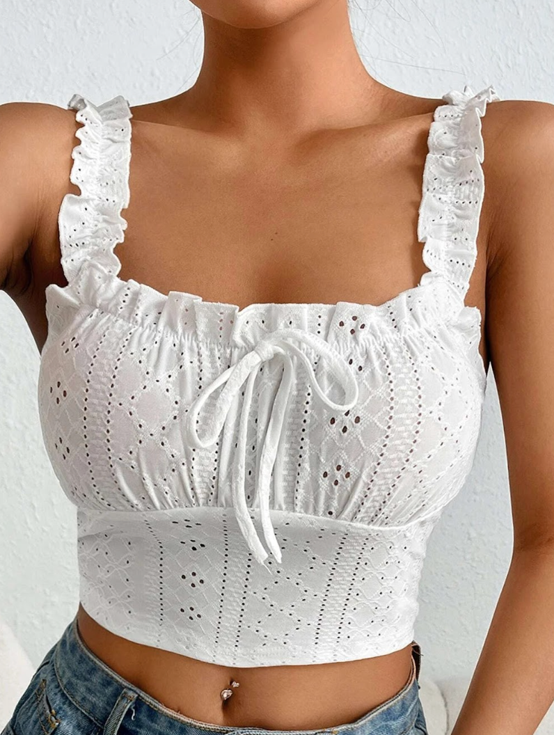 Snowy Crop - Kort Hvit Topp