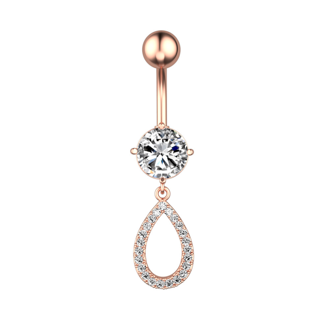 Navlepiercing med små diamanter