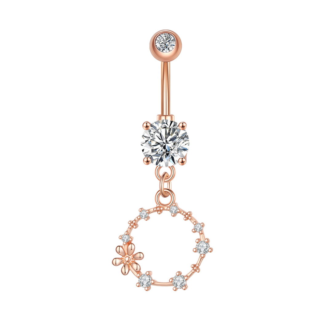 Navlepiercing med hengende sirkel