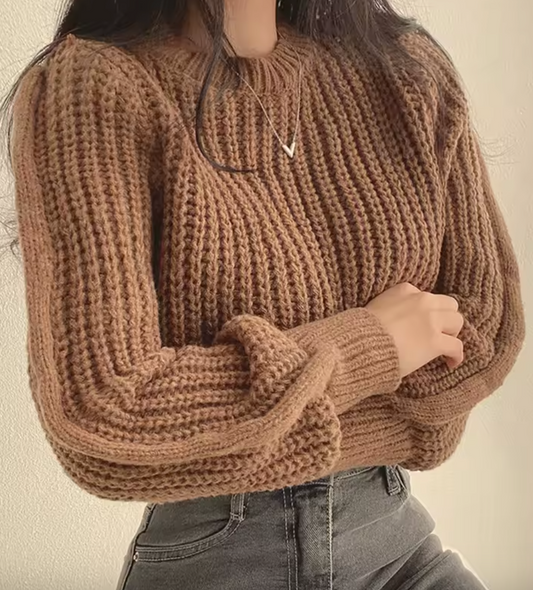 CozyCrop Knit – Varm Strikket Kort Genser