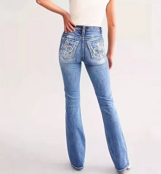 Orlena Jeans - Mid Rose