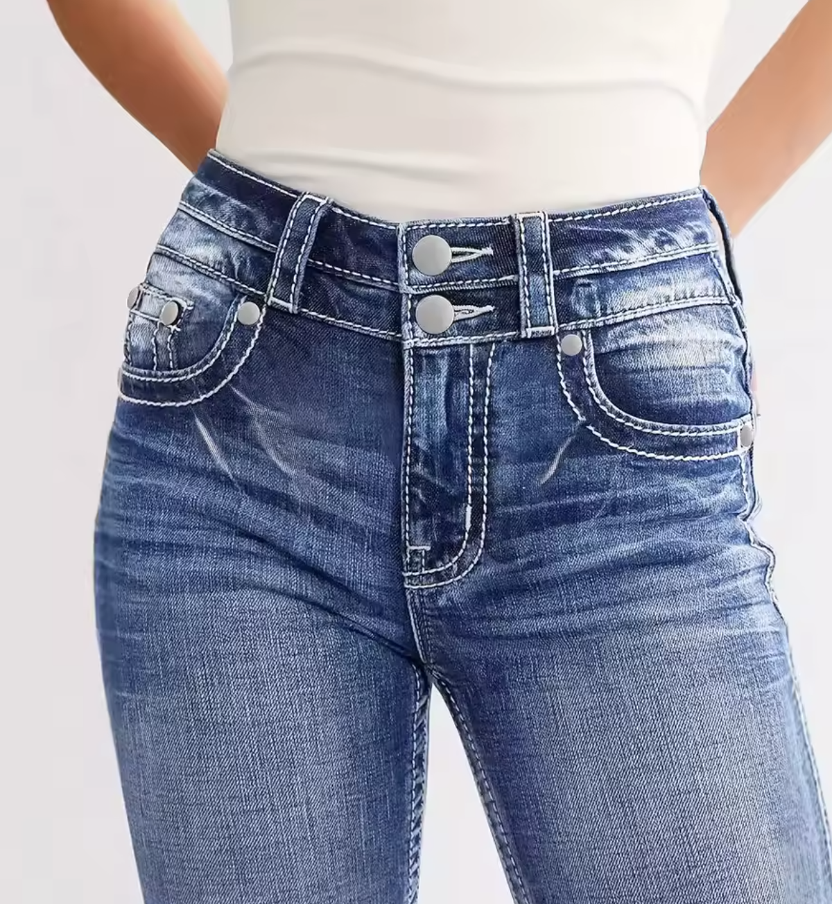 Orlena Jeans - Mid Rose