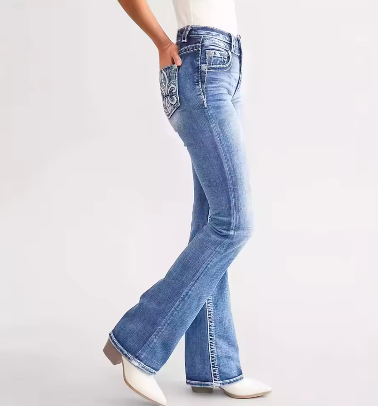 Orlena Jeans - Mid Rose
