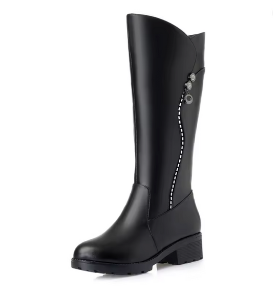 Velora Boots – Under Kneet med Glidelås