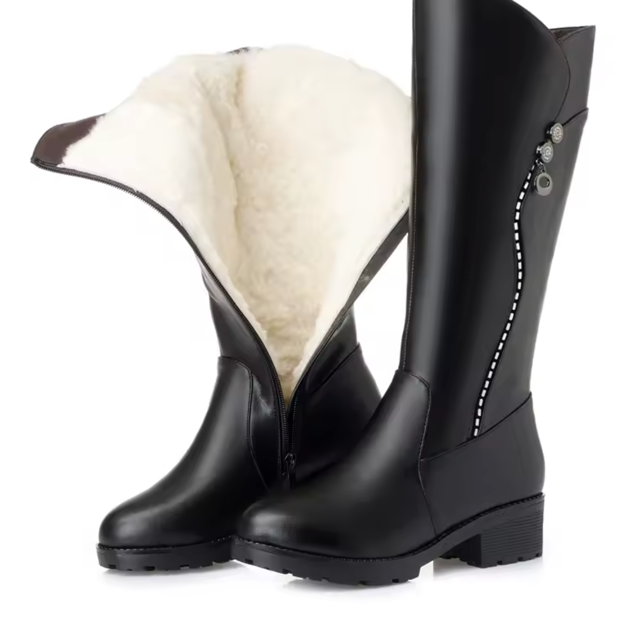 Velora Boots – Under Kneet med Glidelås