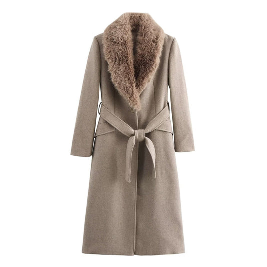 Divora Luxe Coat – Elegant Kåpe med Pelsfôr