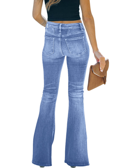 Nalira Jeans – Low Waist Jeans med Knapper