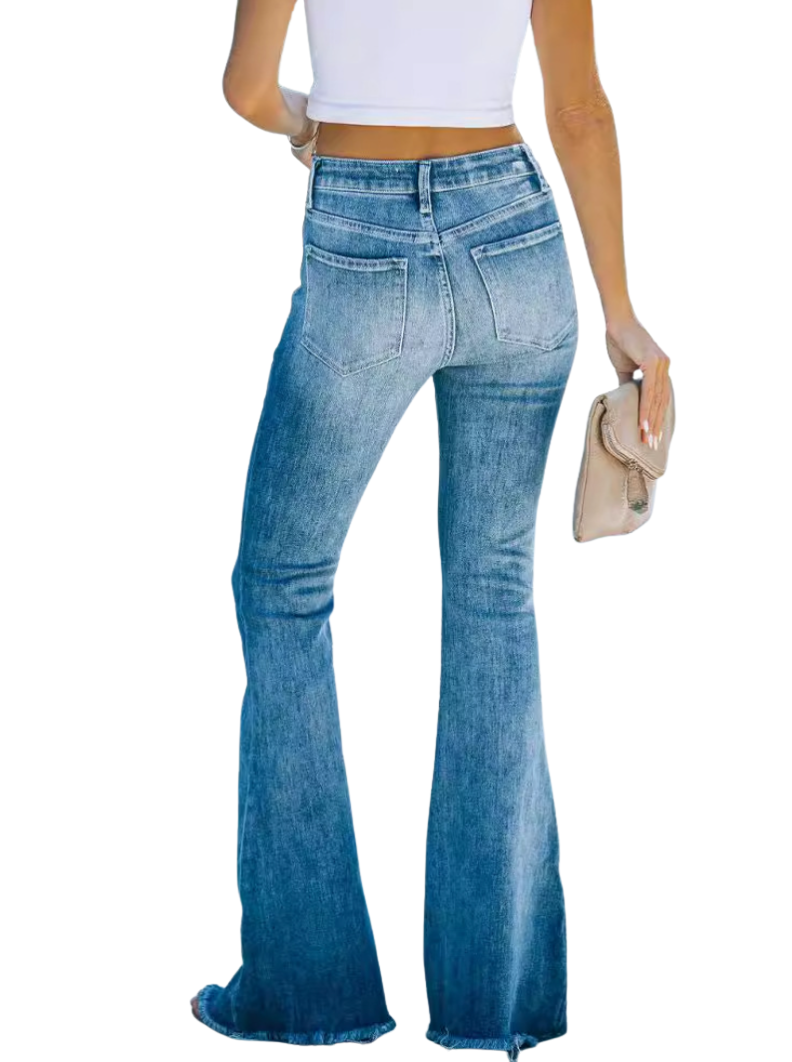 Low Waist Bootcut Stitch - Trendy Jeans