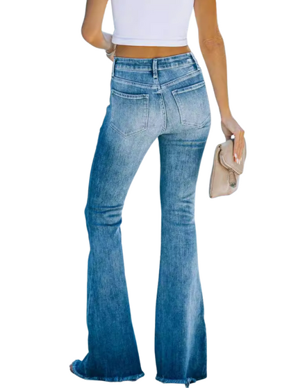 Low Waist Bootcut Stitch - Trendy Jeans