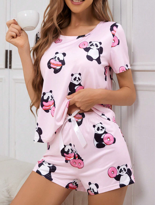Panda Mood – T-skjorte & Shorts Pysjsett