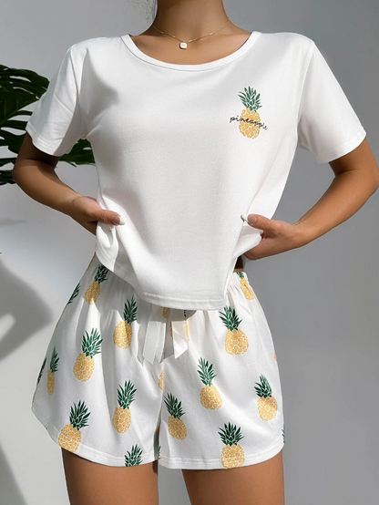 Pineapple Bliss – T-skjorte & Shorts Pysjsett
