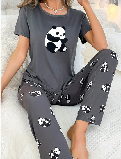 Panda Cozy – T-skjorte & Bukse Pysjsett