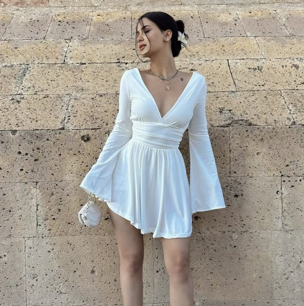 V-Neck Mini Dress