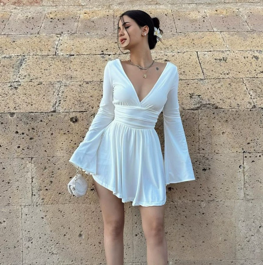 V-Neck Mini Dress