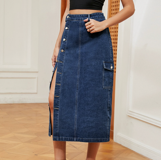 Button Detail Denim