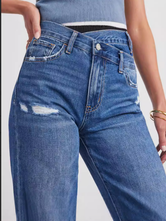 Twist Button Denim