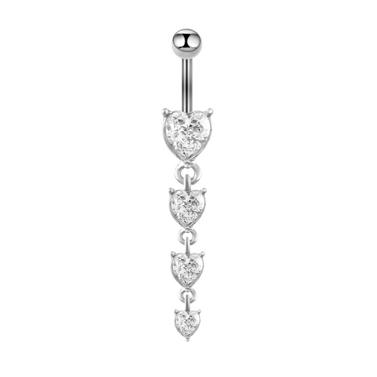 Navlepiercing med hengende diamanter