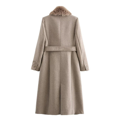 Divora Luxe Coat – Elegant Kåpe med Pelsfôr